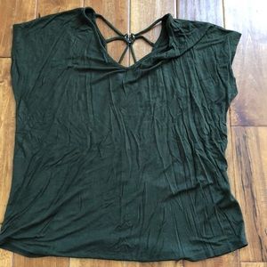 Paper moon olive crossback top- medium